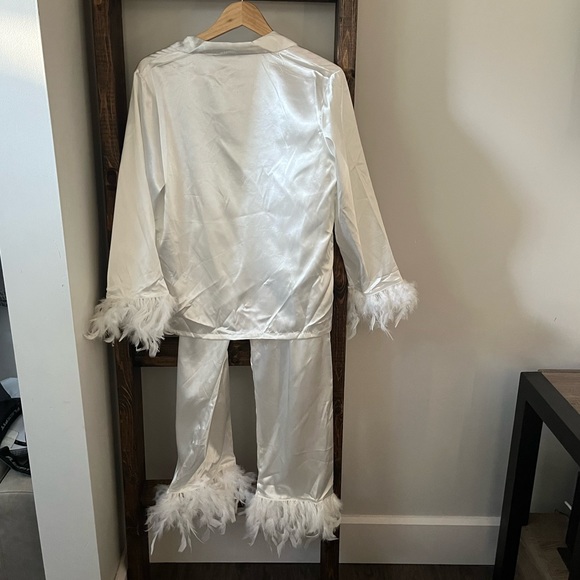 Silky White PJ Set - Picture 2 of 2